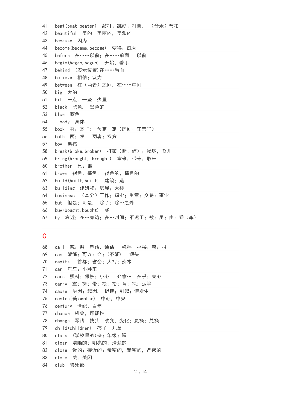 中考英语常考的500个高频词汇.doc_第2页