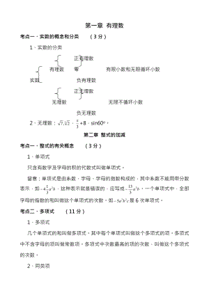 初中数学知识点归纳总结精华版.docx