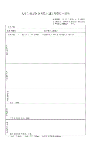 大学生创新创业训练计划项目变更申请表（模板）.docx