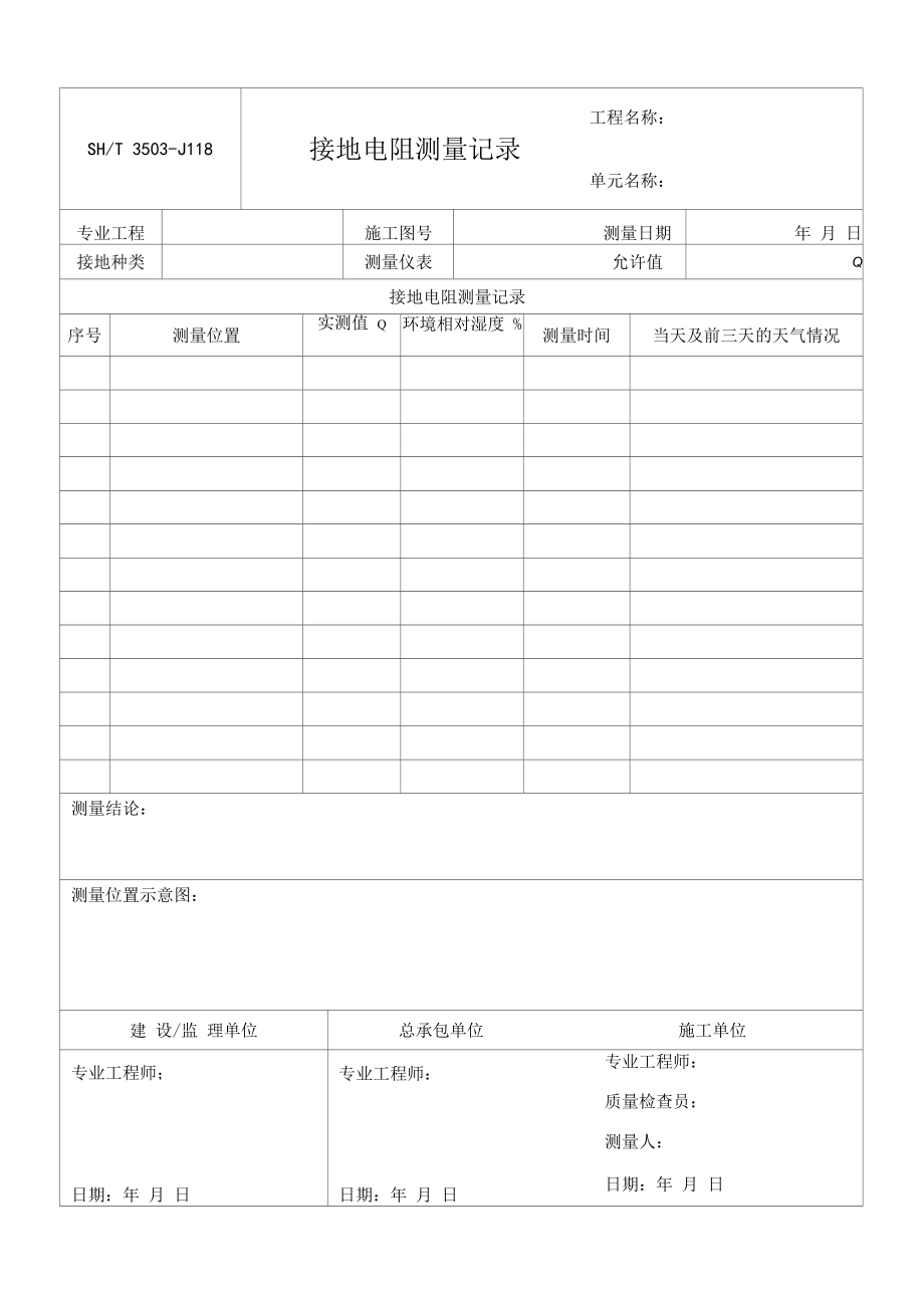 3503-J118接地电阻测量记录.docx_第1页