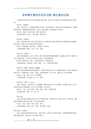 各种维生素的作用及功能 维生素的功效(9页).doc