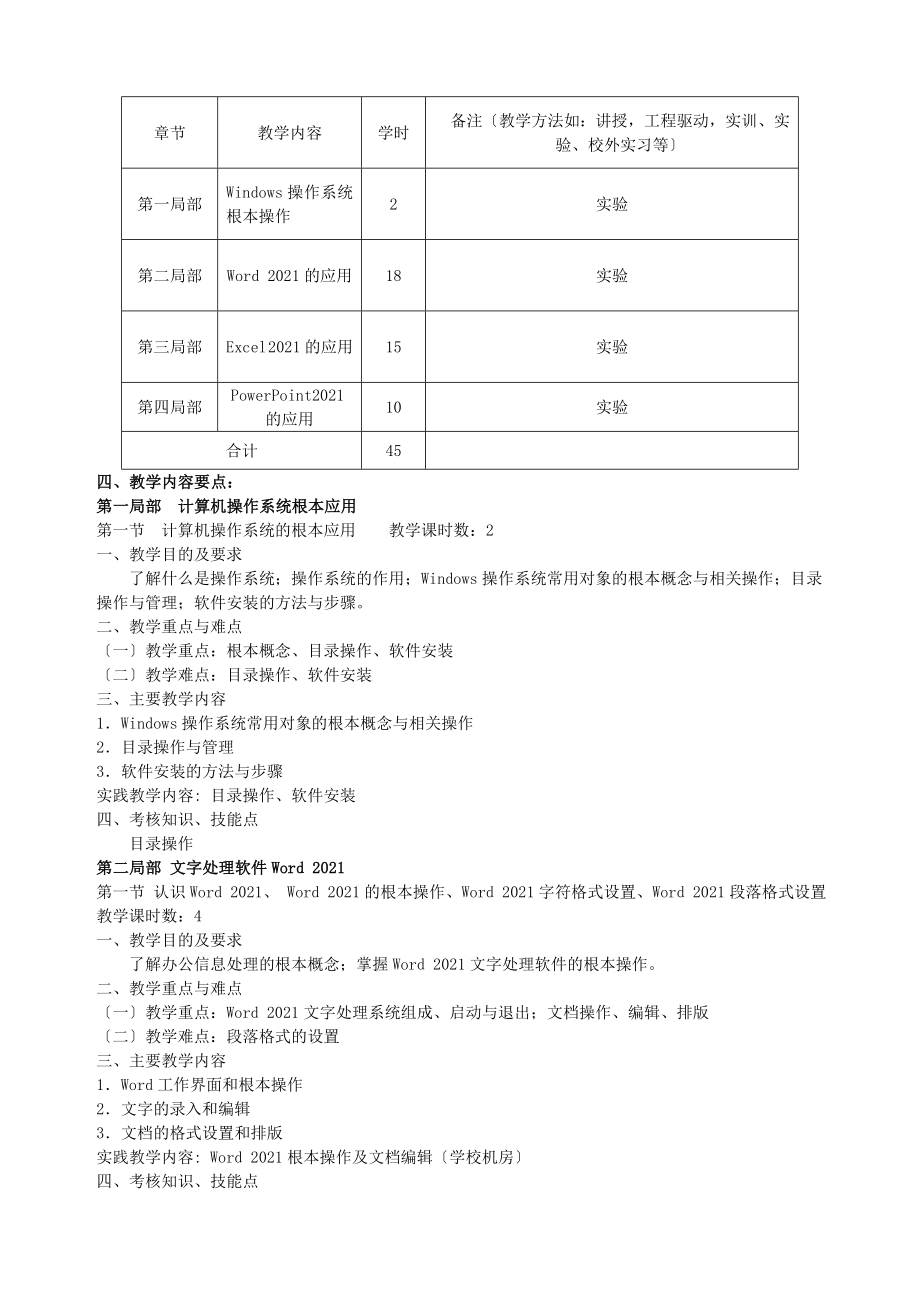 办公自动化课程标准.docx_第2页