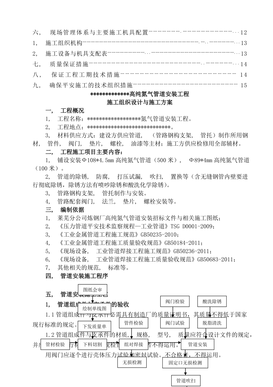 氮气管道安装施工设计与施工方案.docx_第2页