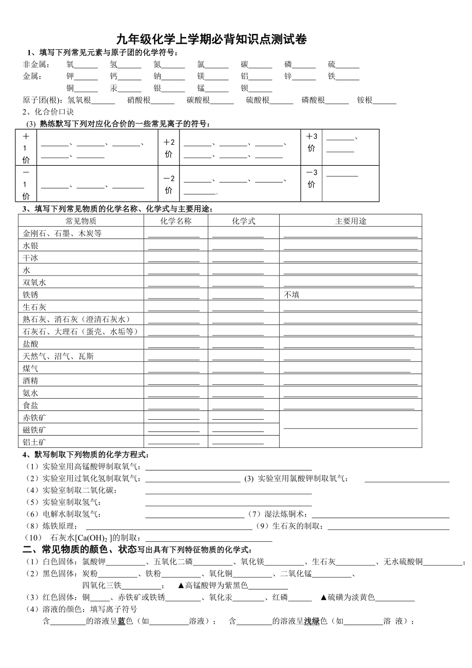 年九年级化学上学期期末考试复习.docx_第1页