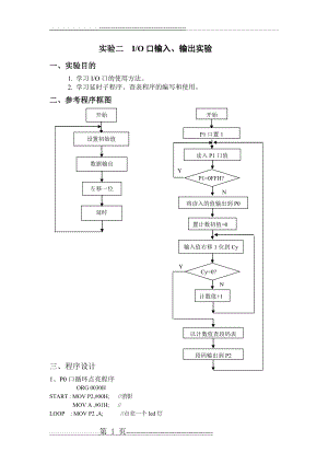 单片机实验 IO口的输入输出实验(5页).doc