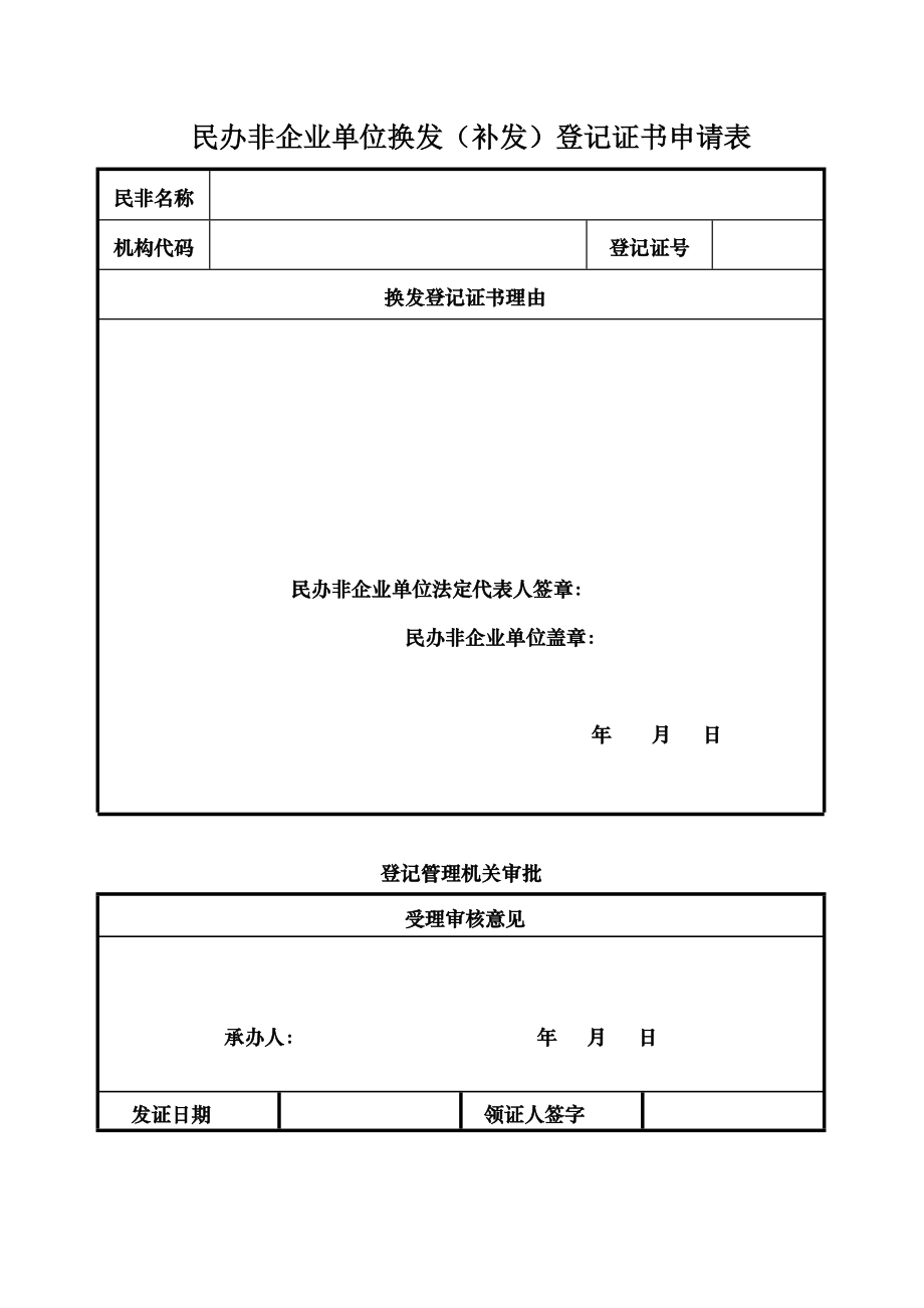 民办非企业换证申请表.docx_第1页