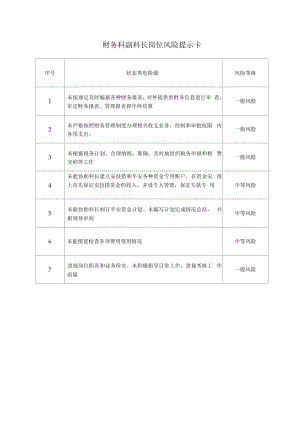 财务科副科长岗位风险提示卡.docx