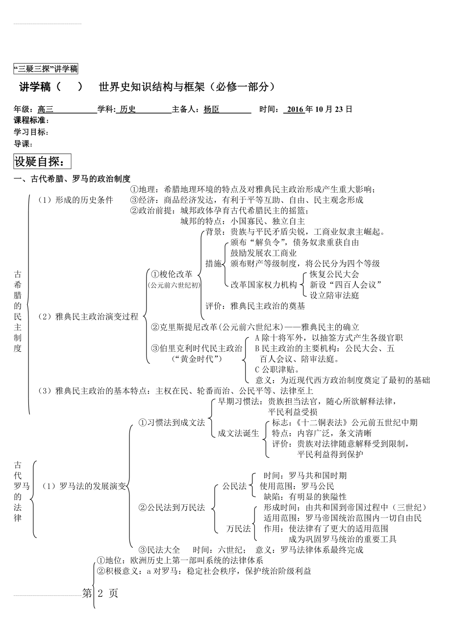 人教版高中历史高考必修一知识结构图(5页).doc_第2页