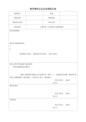 教学事故认定及处理登记表（模板）.docx