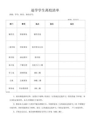 退学学生离校清单（模板）.docx