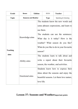 Seasons and Weather-A3演示文稿设计与制作-教学设计【2.0微能力认证获奖作品】.docx