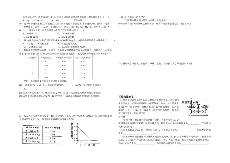 初三化学第一轮复习教学案-第5单元-化学方程式.doc_第2页