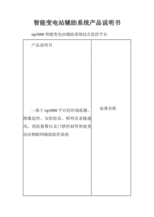 智能变电站辅助系统产品说明书.docx