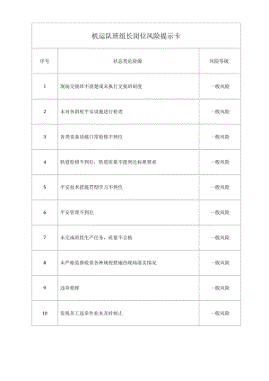 机运队班组长岗位风险提示卡.docx
