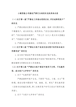 小额贷款公司催收严禁行为准则补充的具体内容.docx