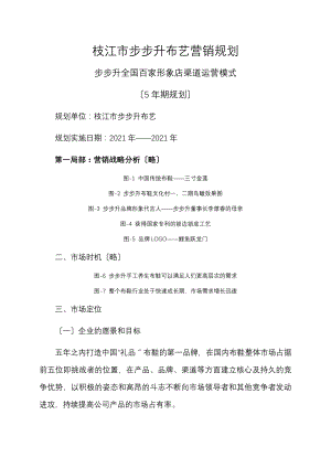 枝江步步升布艺有限公司营销规划步步升布鞋.docx