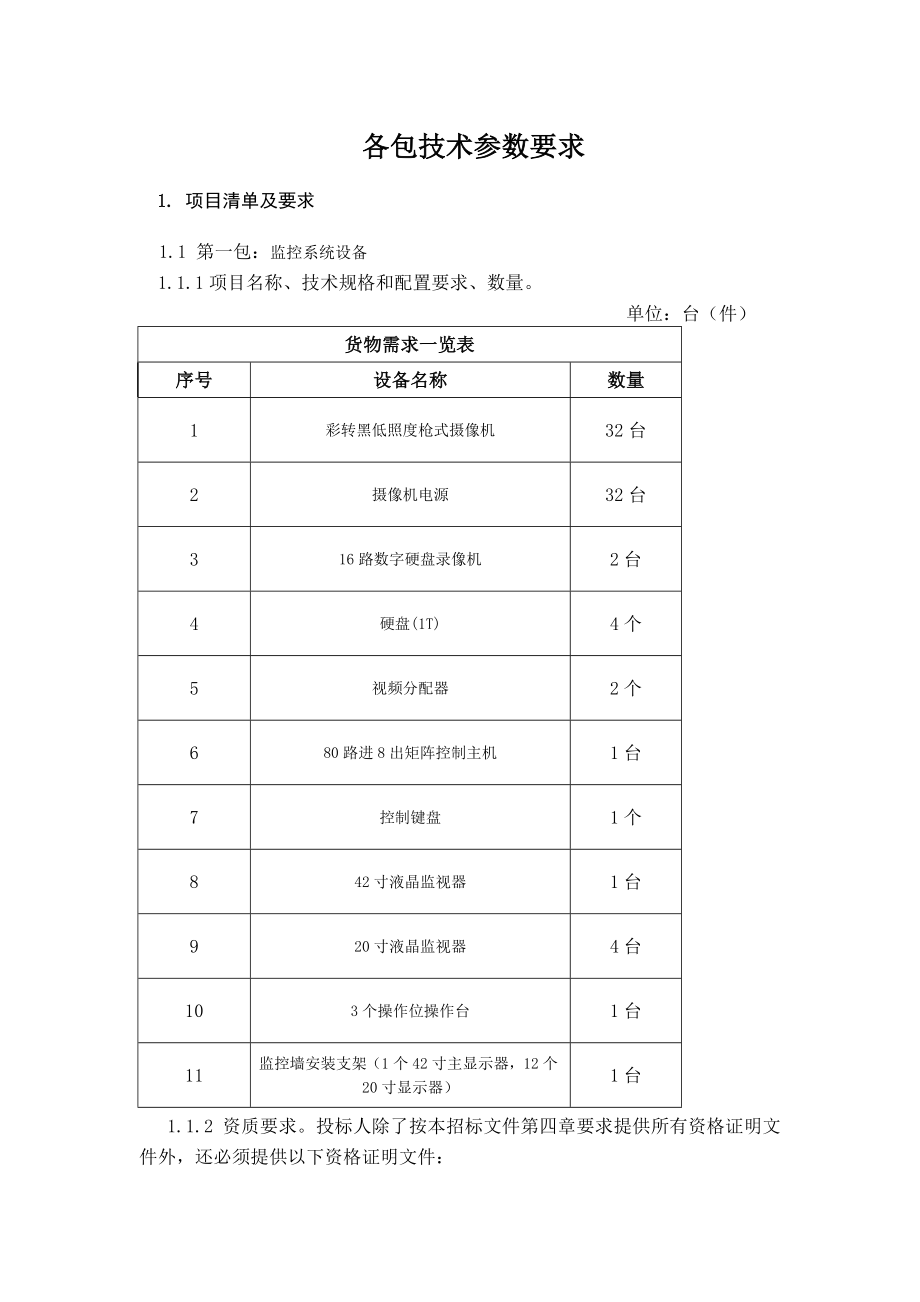 各包技术参数要求精.docx_第1页