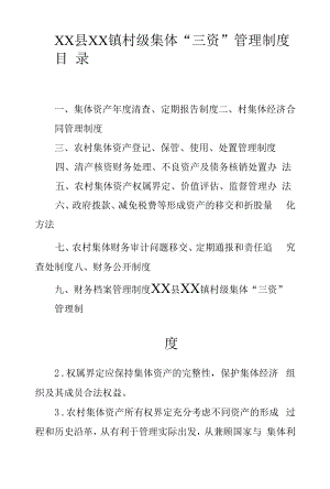 乡镇村级集体“三资”管理制度.docx