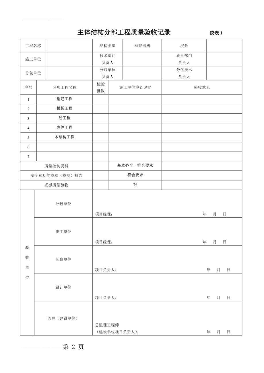 主体结构分部工程质量验收记录1(5页).doc_第2页