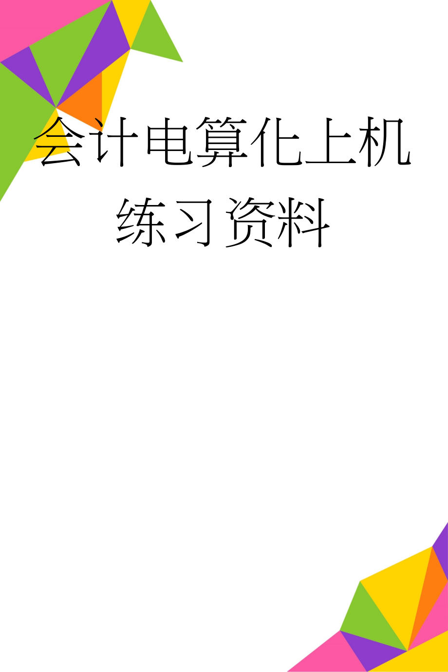 会计电算化上机练习资料(14页).doc_第1页