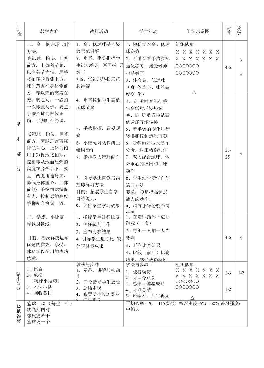 水平四（七年级）体育《篮球：高低运球》教案.docx_第2页