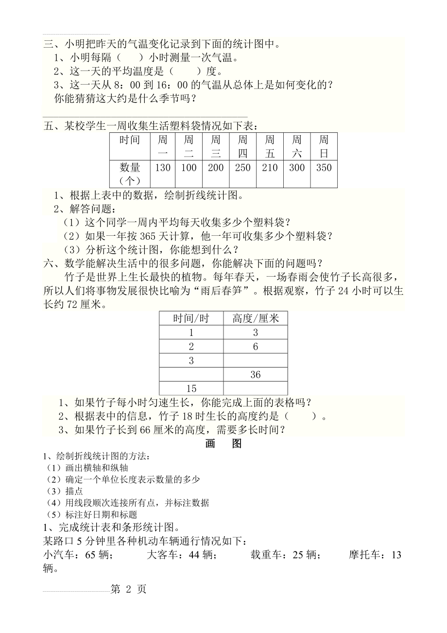 五年级折线统计图练习题(4页).doc_第2页