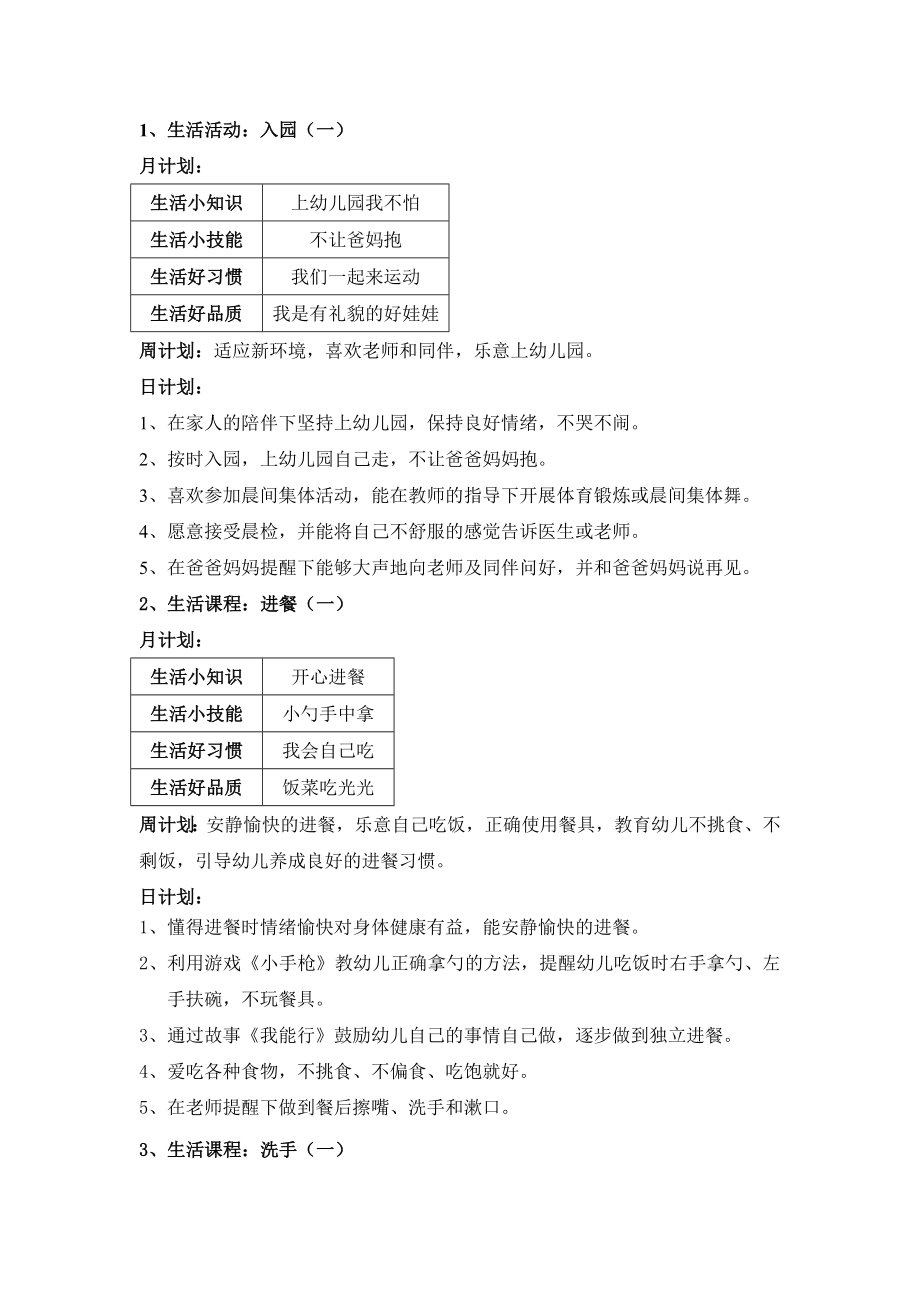 小班上学期生活课程1.docx_第1页