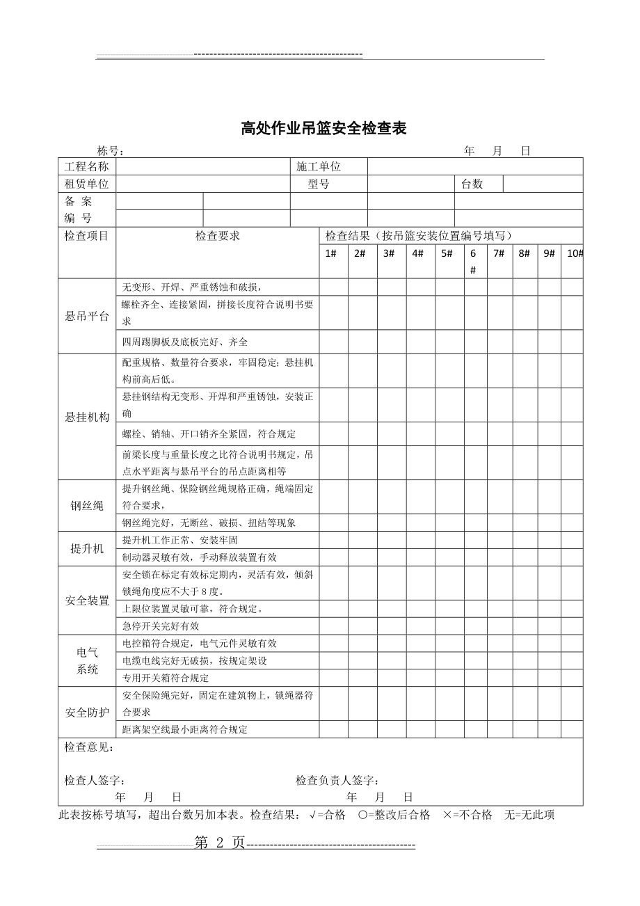 吊篮安装验收表(5页).doc_第2页