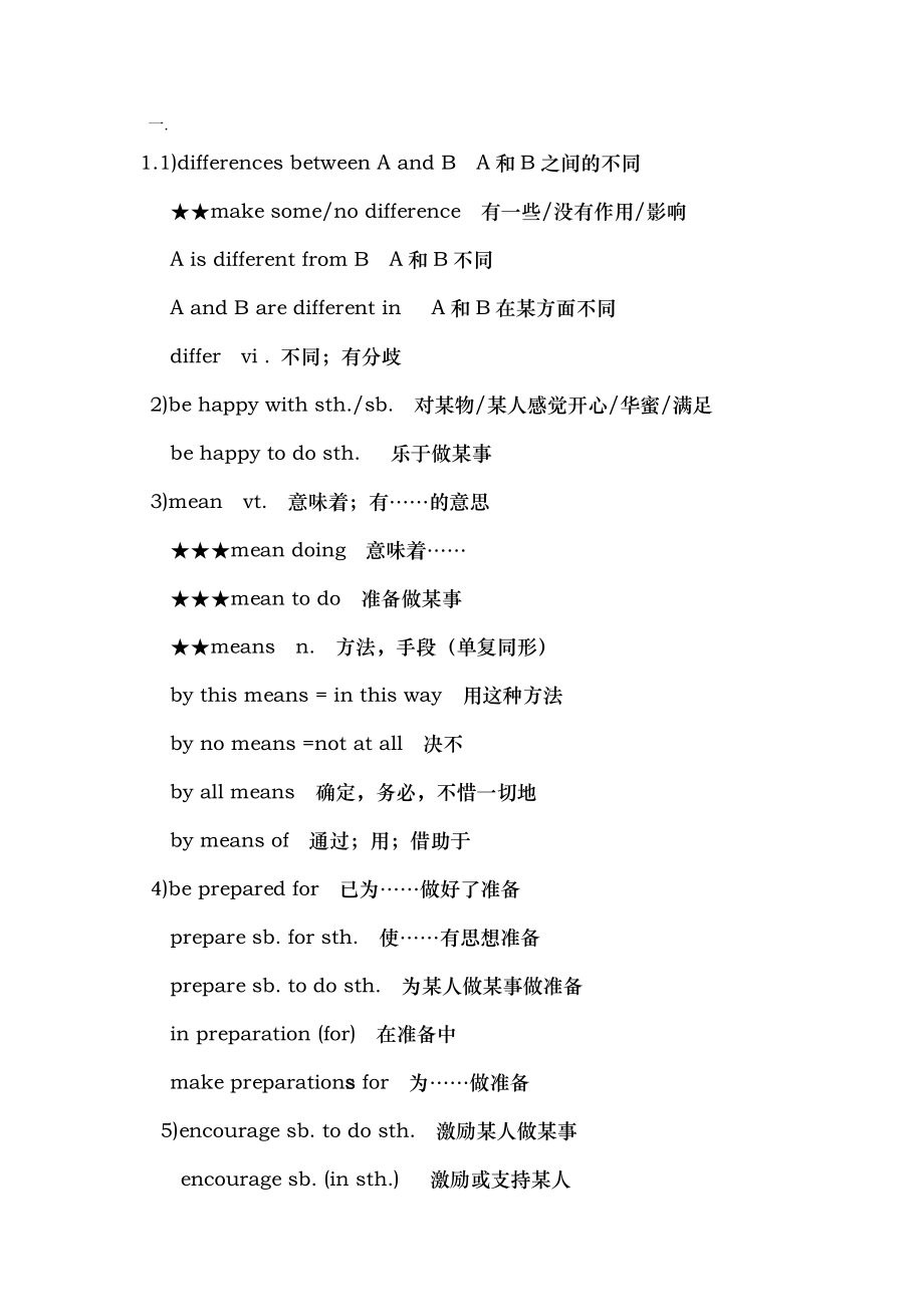 高一英语上学期知识点总结.docx_第1页