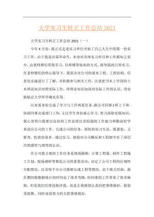 大学实习生转正工作总结2021.docx