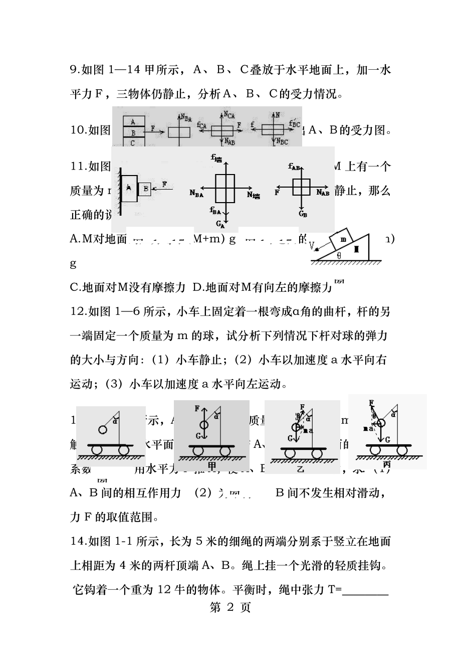 中学物理受力分析经典例题物理受力分析.docx_第2页