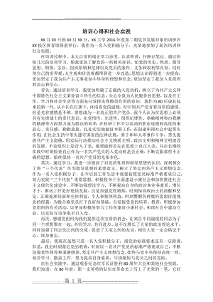 发展对象的培训心得和社会实践(3页).doc