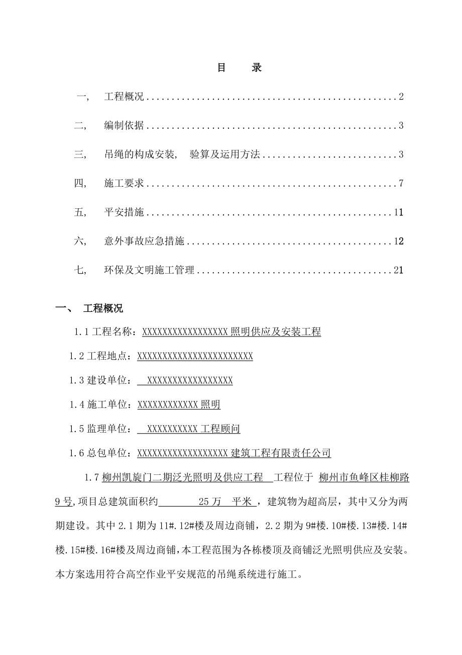 泛光照明外墙吊绳专项施工方案.docx_第2页