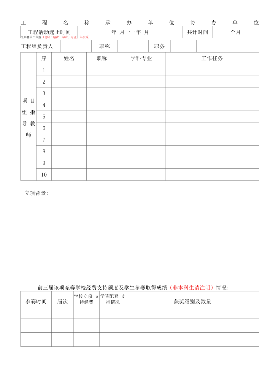 学生科技竞赛活动项目立项申报书（模板）.docx_第2页