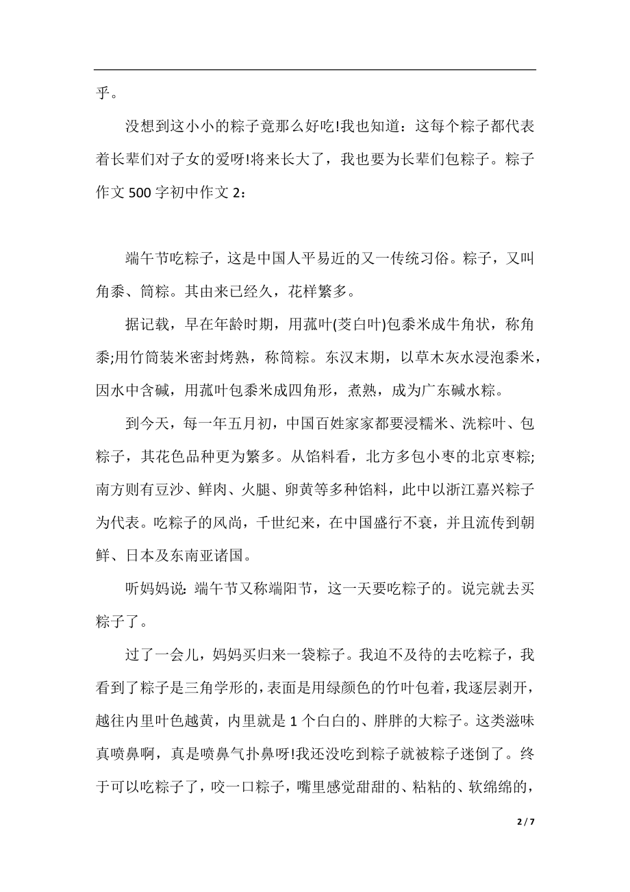 粽子作文500字初中作文大全.docx_第2页