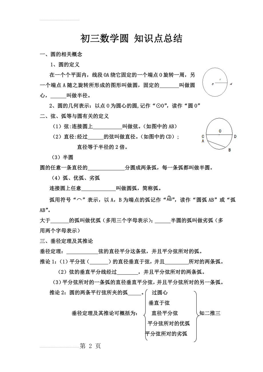 初三数学 圆 知识点总结(9页).doc_第2页