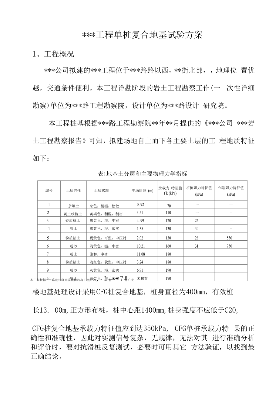 建筑工程单桩复合地基试验方案.docx_第1页