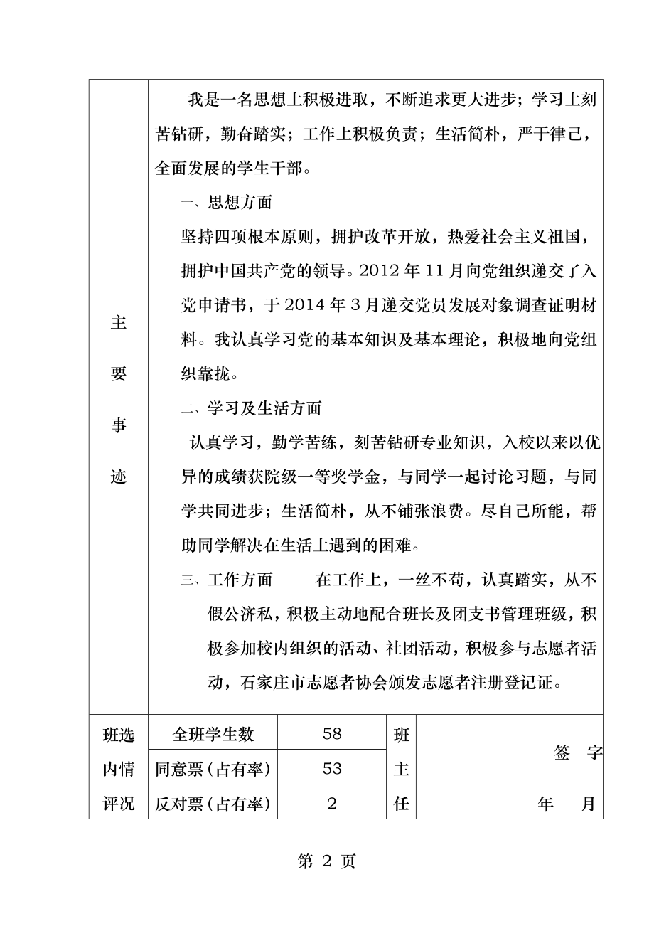 省级三好学生优秀学生干部评审表.docx_第2页