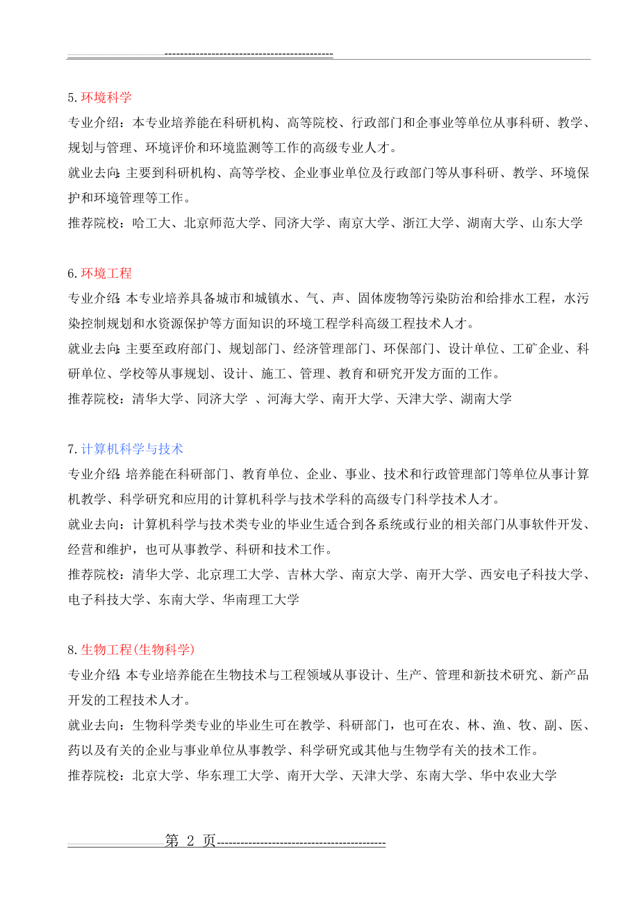 大学理科专业介绍与就业方向89830(20页).doc_第2页