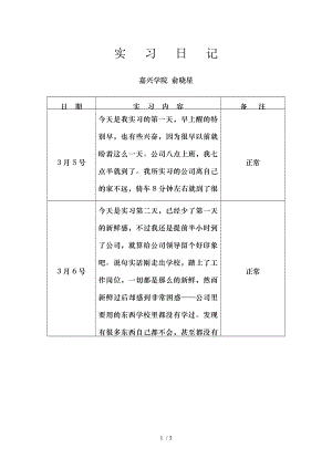 大学生毕业实习日记.doc