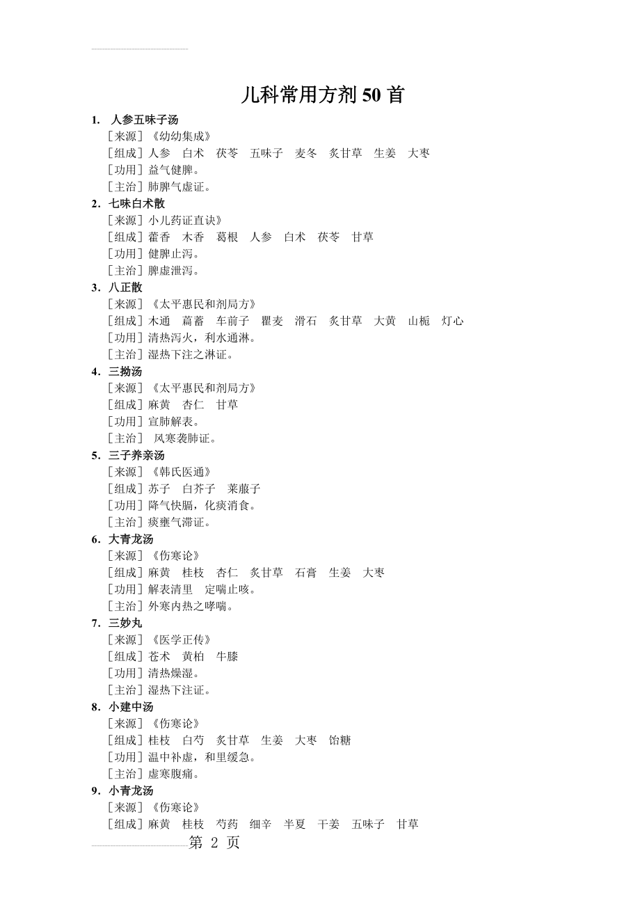 儿科常用方剂50首方剂(7页).doc_第2页