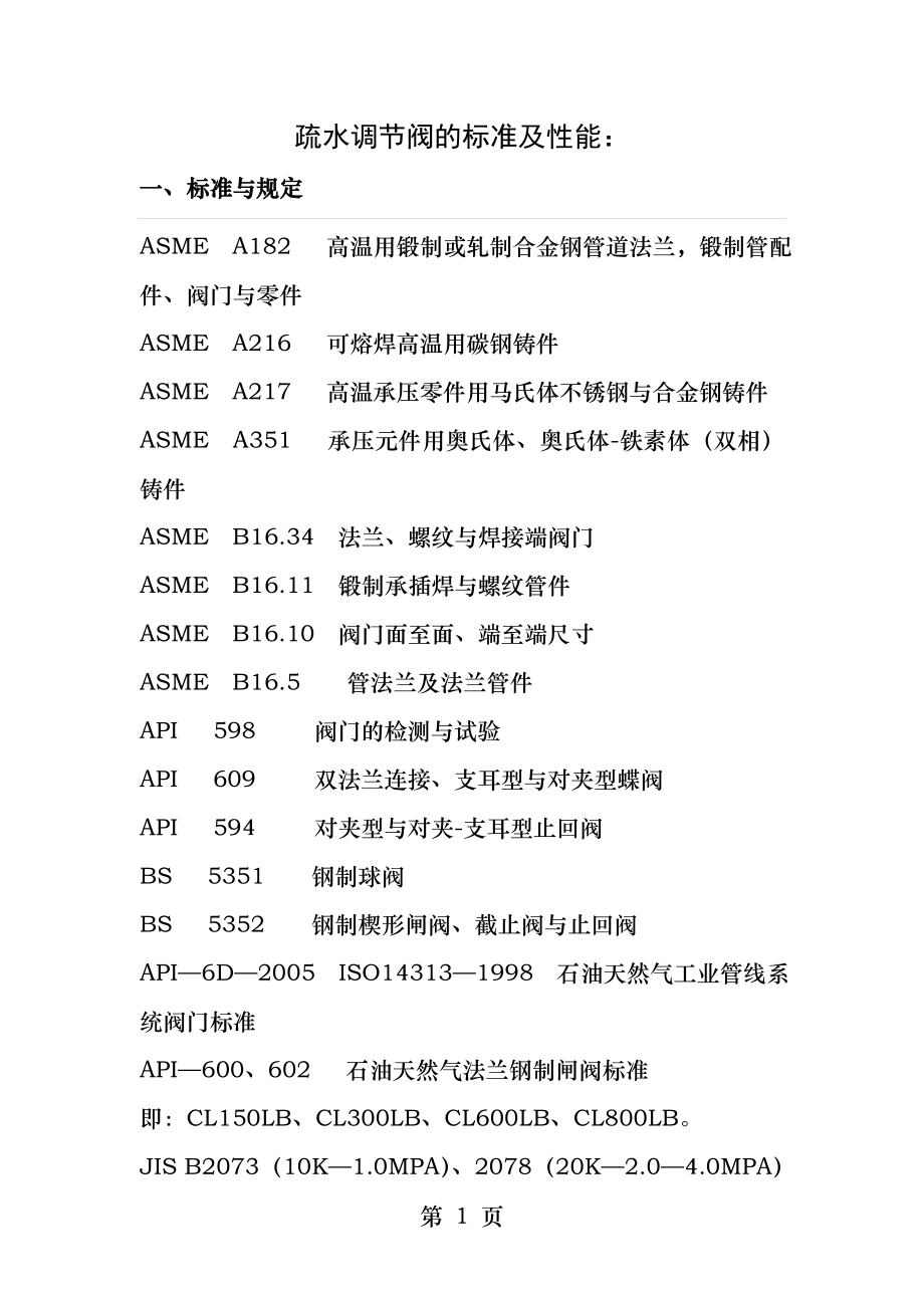 疏水阀技术标准.docx_第1页