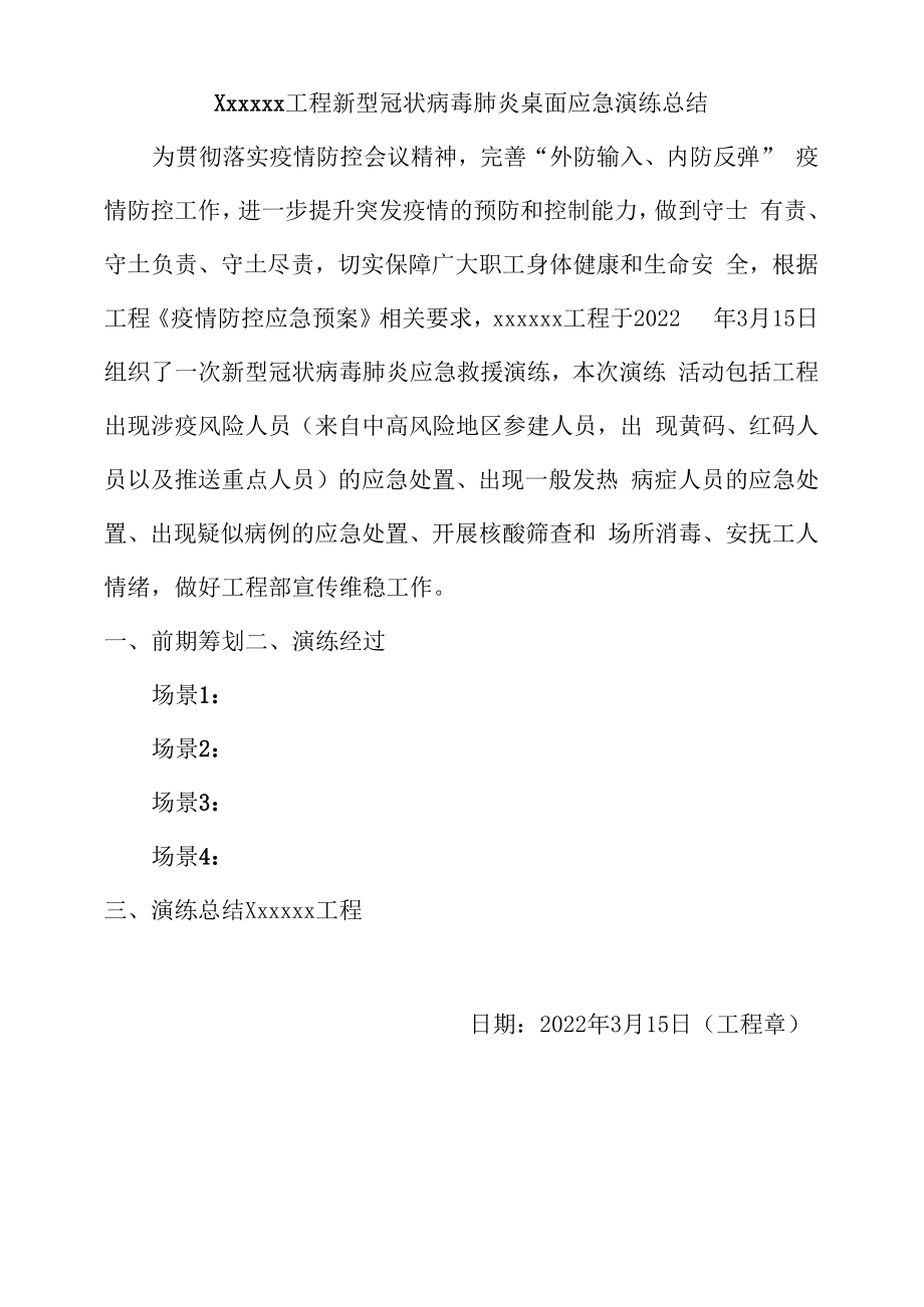 2.5xxxxxx项目新冠疫情防控应急救援总结.docx_第1页