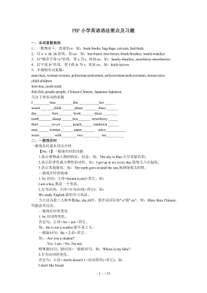 小学英语语法要点及习题人教版.doc