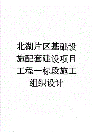 北湖片区基础设施配套建设项目工程一标段施工组织设计(65页).doc