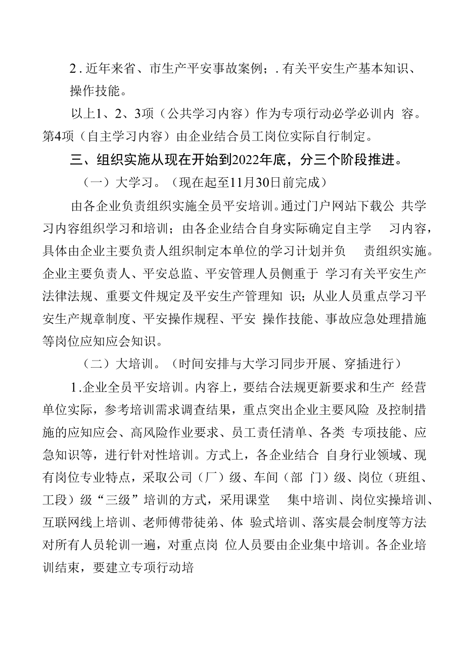 企业安全生产“大学习、大培训、大考试”专项行动工作方案2-4-16.docx_第2页