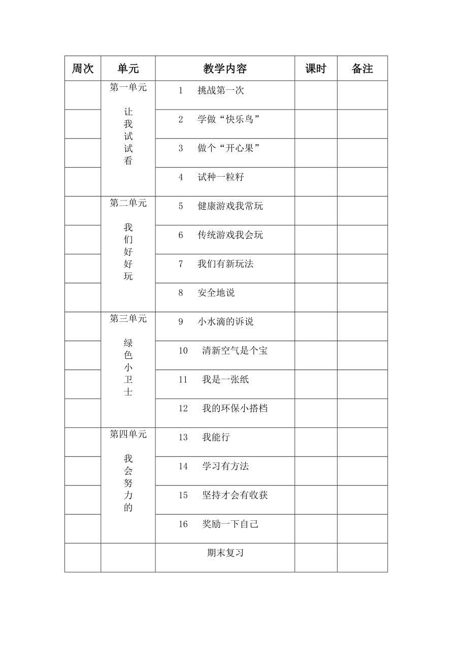 人教版小学二年级道德与法治上册教学计划下.doc_第2页