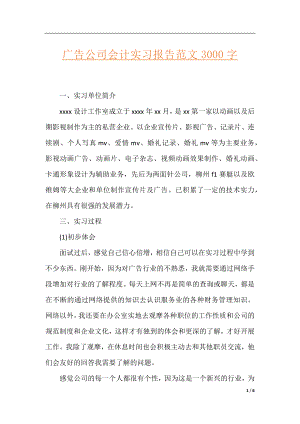 广告公司会计实习报告范文3000字.docx