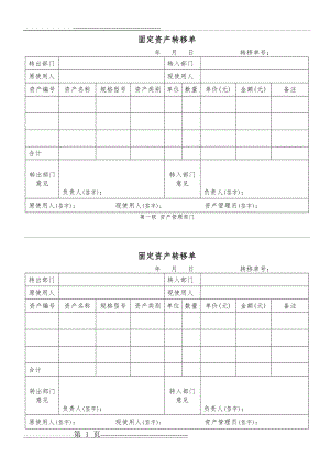 固定资产转移单(最佳模板-两联)(2页).doc