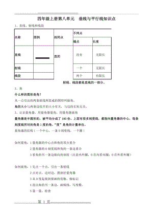 四年级上册第八单元垂线与平行线知识点(2页).doc